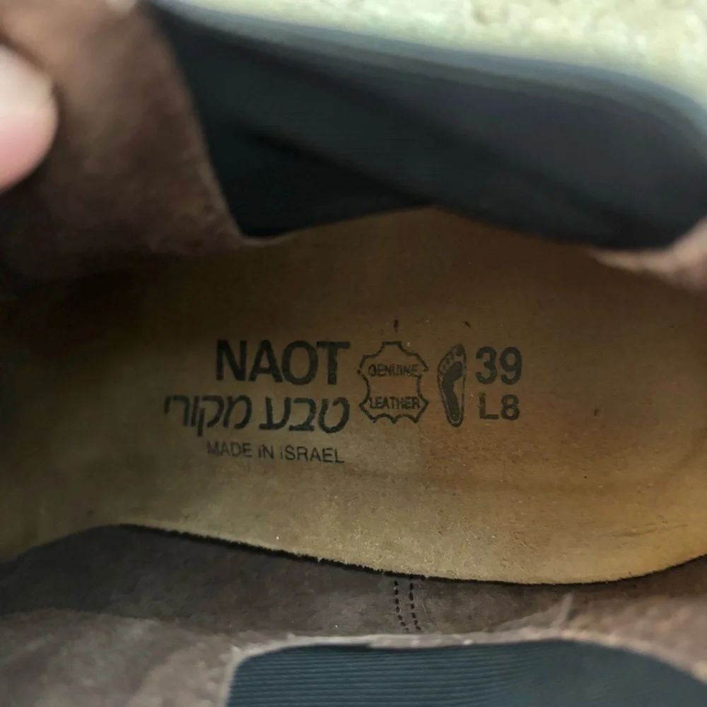Naot Black Leather Booties With Brass Detail Size‎ 38/7.5